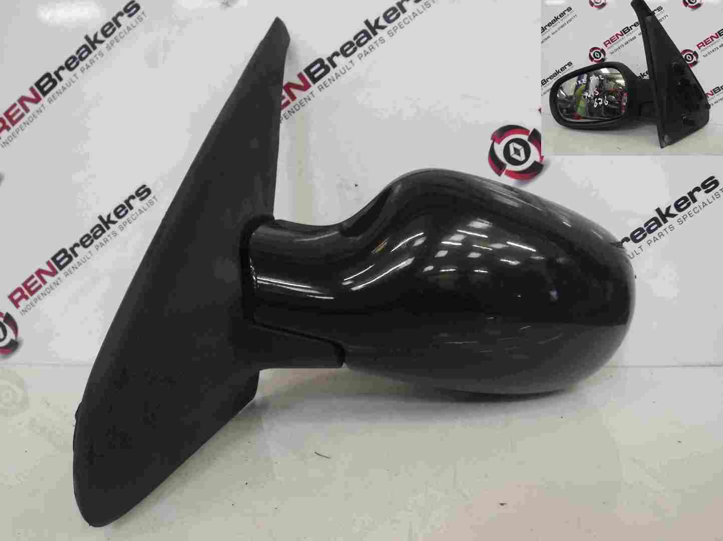 Renault Clio MK2 2001-2006 Passenger NS Wing Mirror Black 676 Electric