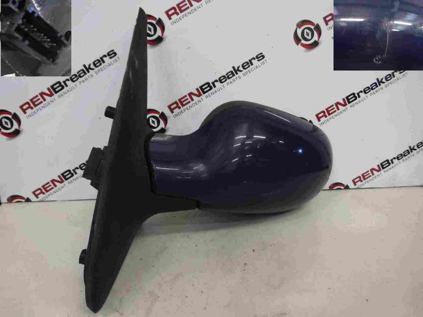 Renault Clio MK2 2001-2006 Passenger NS Wing Mirror Blue OV460