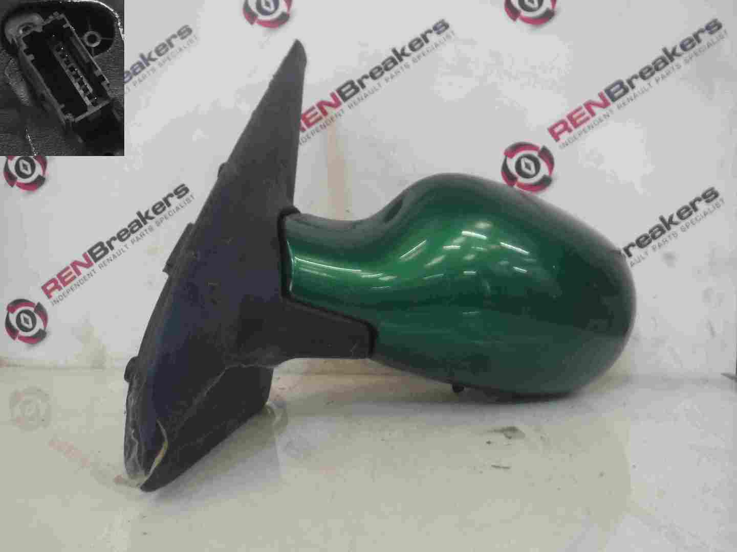 Renault Clio MK2 2001-2006 Passenger NS Wing Mirror Green 901