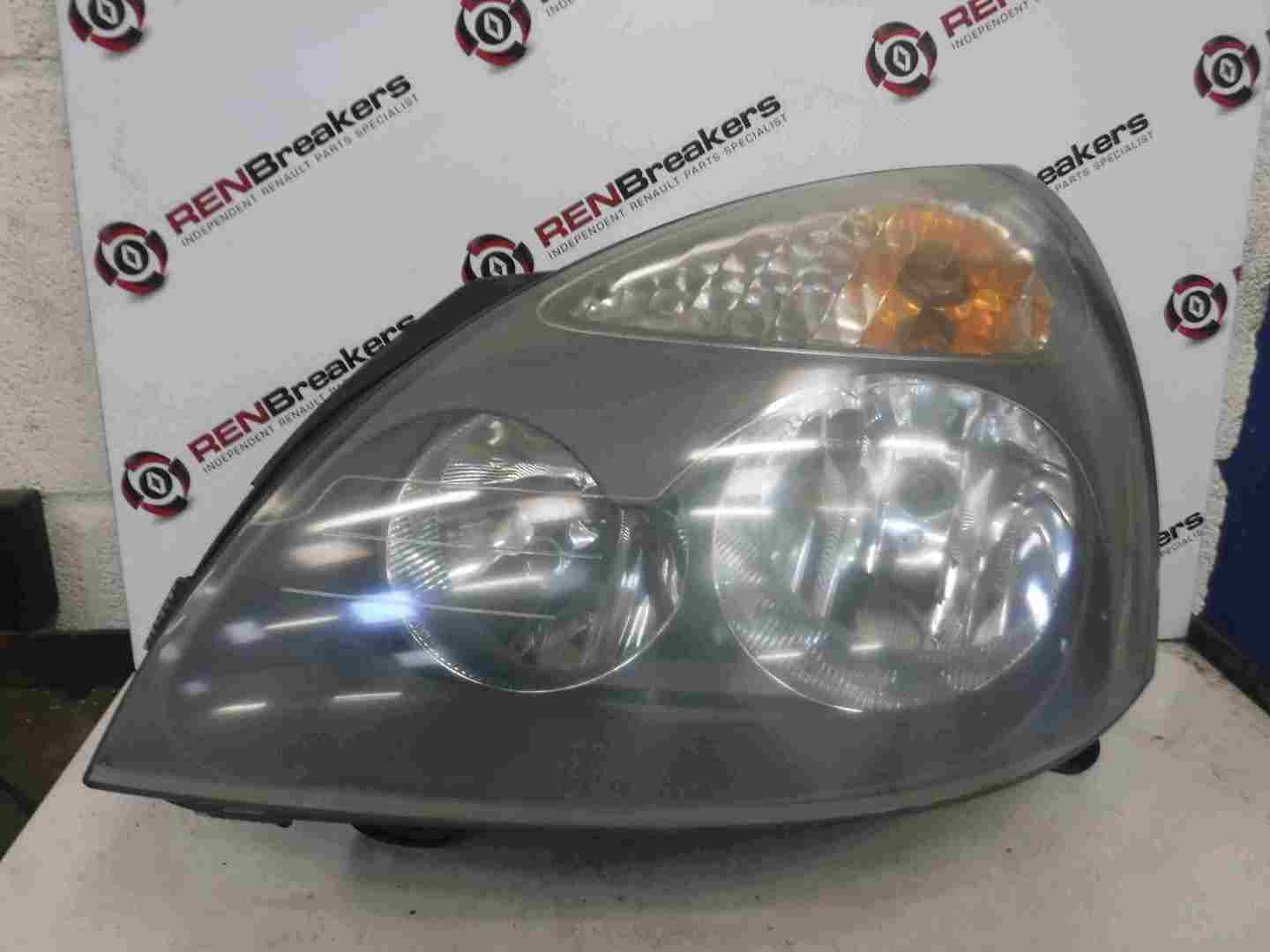 Renault Clio MK2 2001-2006 Passenger NSF Front Headlight Grey Laquer Peel 