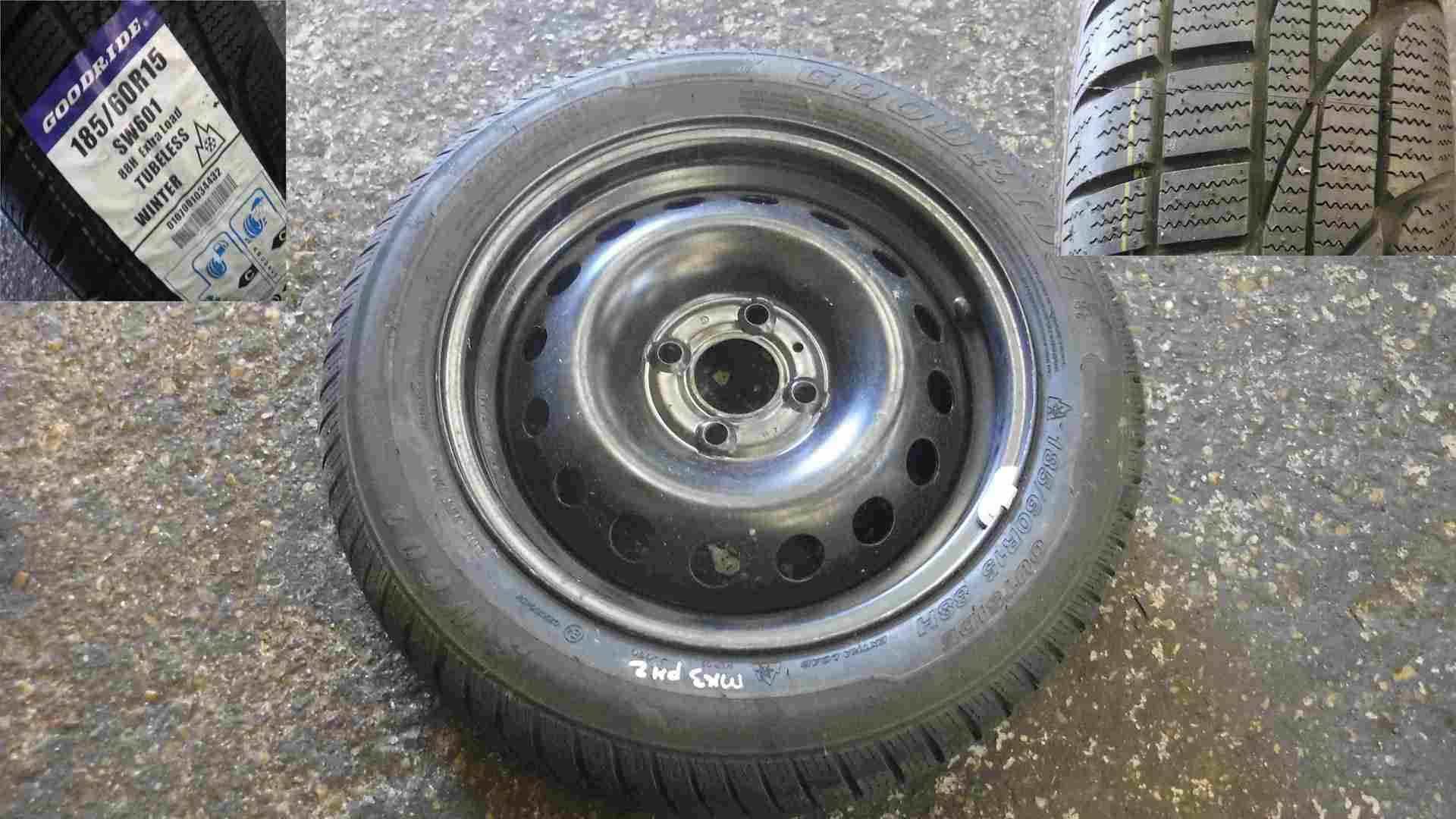 Renault Clio MK2 2001-2006 Spare Steel Wheel + New Winter Tyre 185 60 15