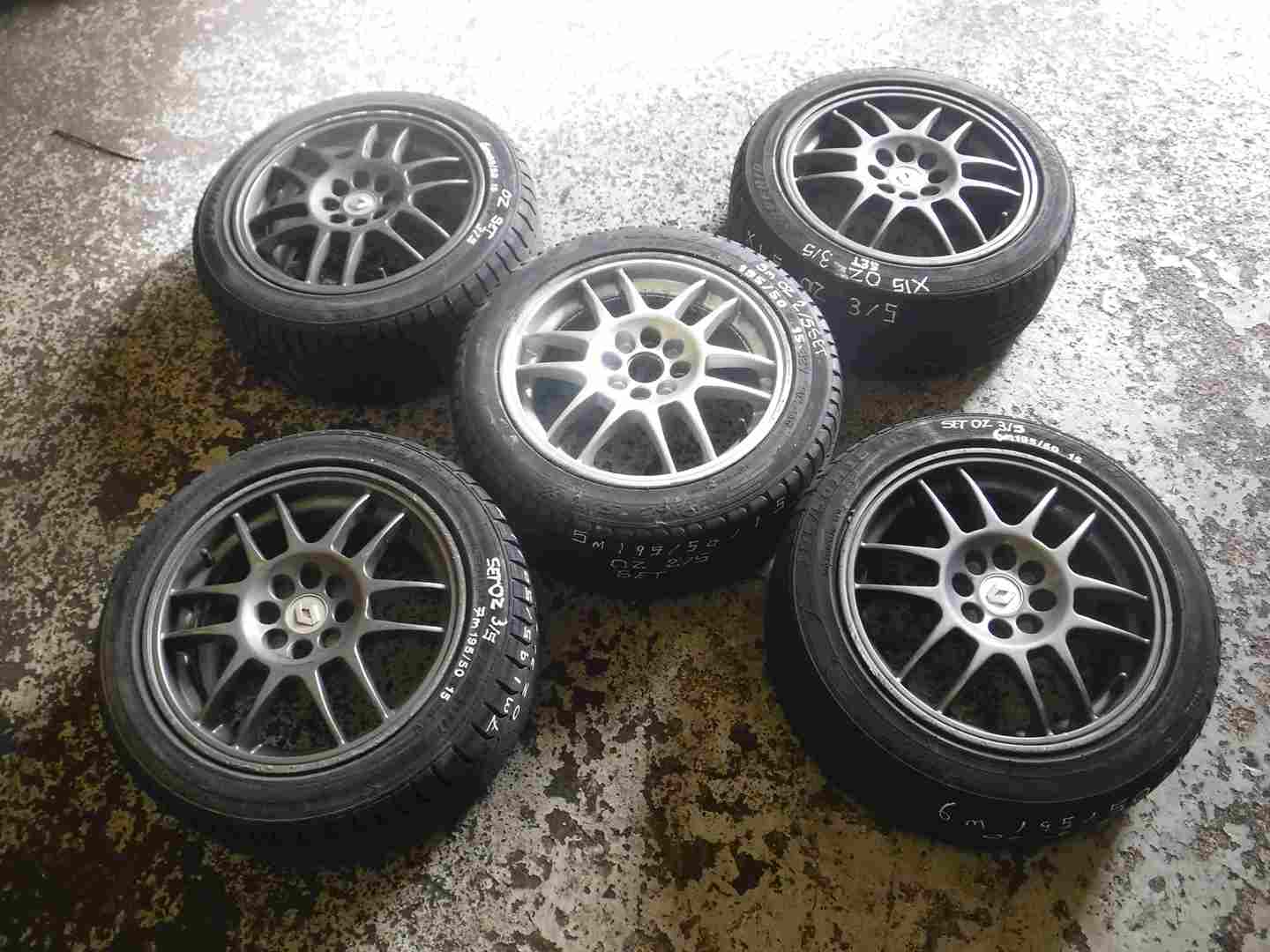 Renault Clio MK2 Sport 1998-2006 172 182 F1 OZ Alloy Wheel Set X5 15inch