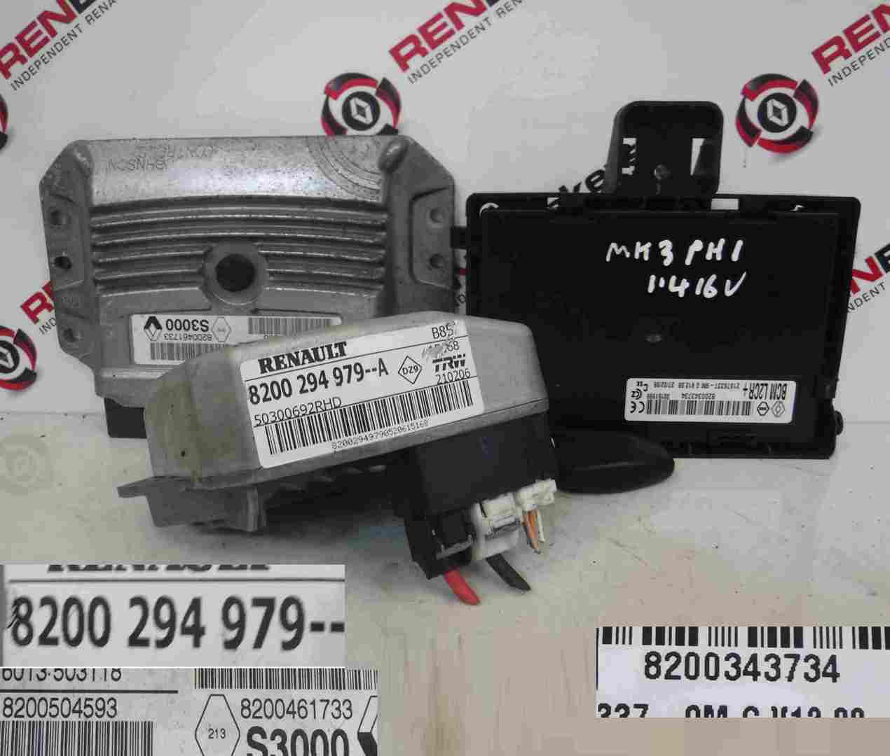 Renault Clio MK3 2005-2009 1.4 16v ECU SET UCH Steering ECU + Key Fob 8200294979