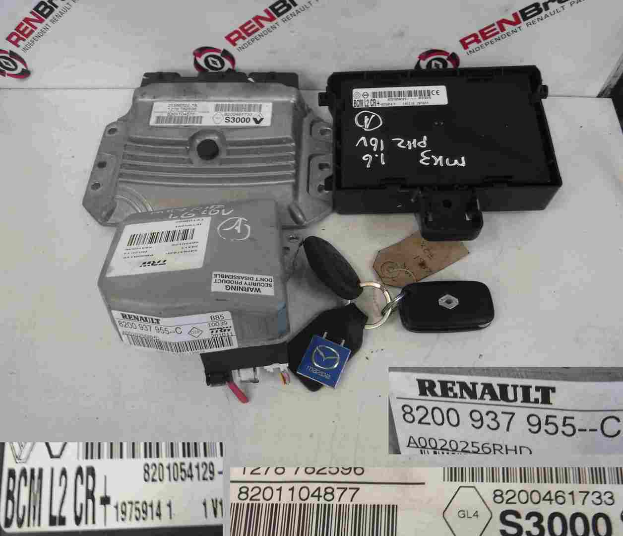 Renault Clio MK3 2005-2009 1.6 16v ECU SET UCH BCM Steering ECU + 2 Fobs Auto