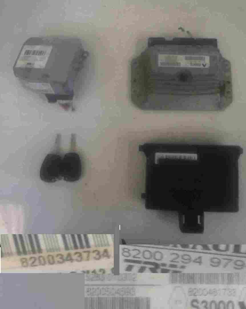 Renault Clio MK3 2005-2009 1.6 16v ECU SET UCH Steering + 2 Key Fobs 8200461733