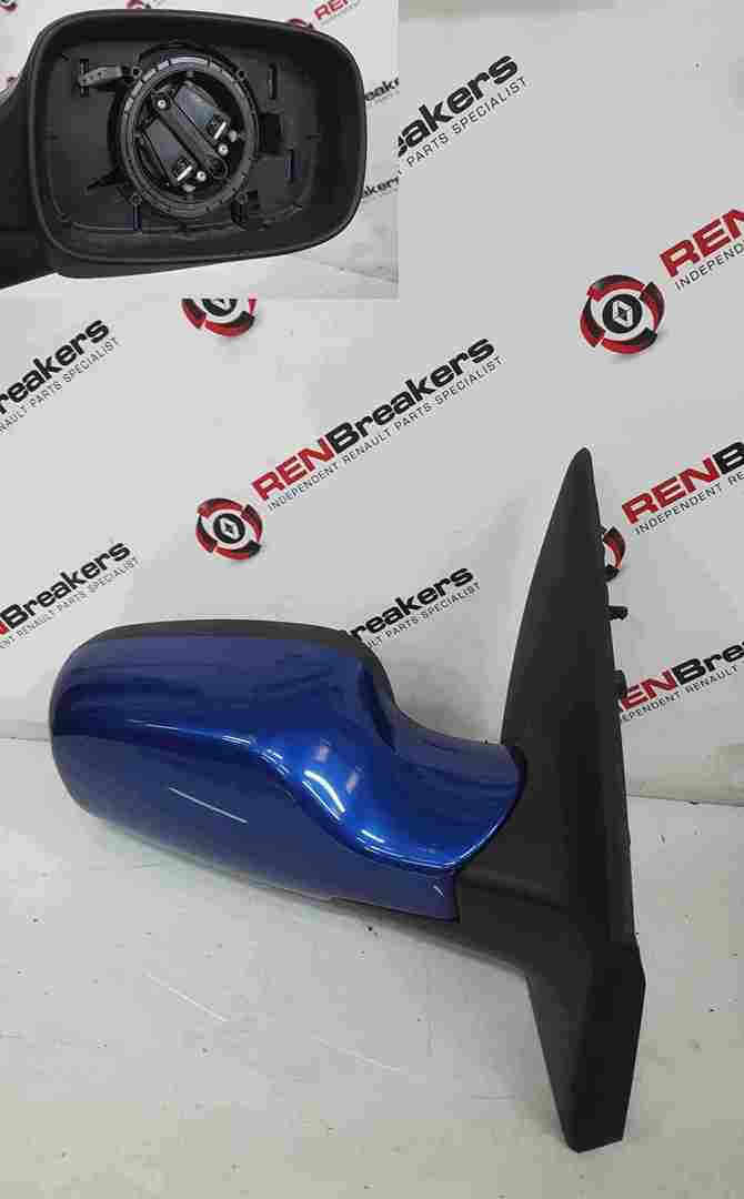 Renault Clio MK3 2005-2009 Drivers OS Wing Mirror Blue TERNA