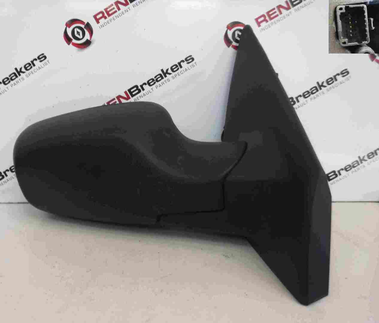 Renault Clio MK3 2005-2009 Drivers OS Wing Mirror Plain Black