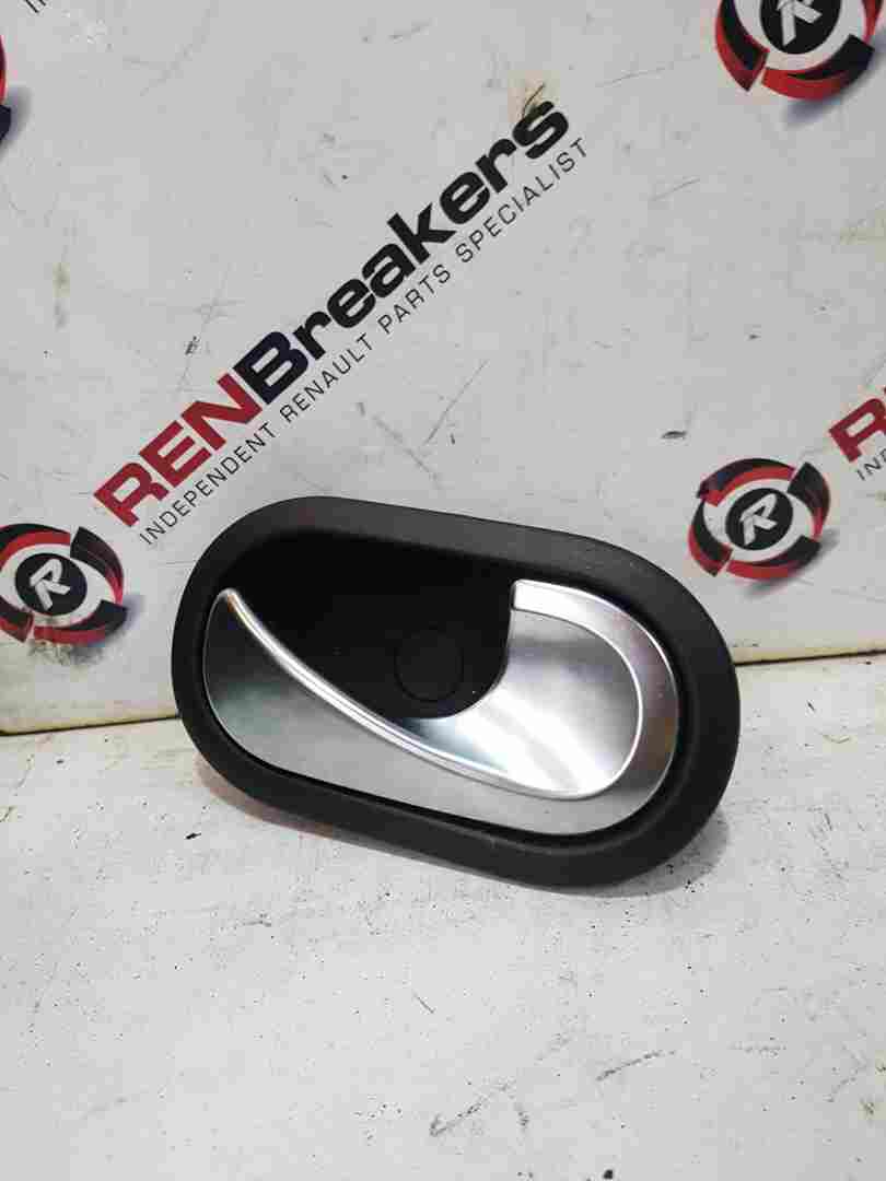 Thumb 3 Renault Clio MK3 2005-2009 Drivers OSR Rear Door Handle Interior Silver Chrome