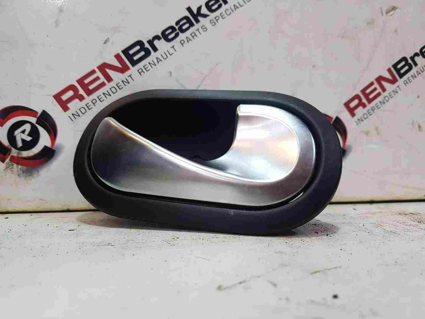 Renault Clio MK3 2005-2009 Drivers OSR Rear Door Handle Interior Silver Chrome