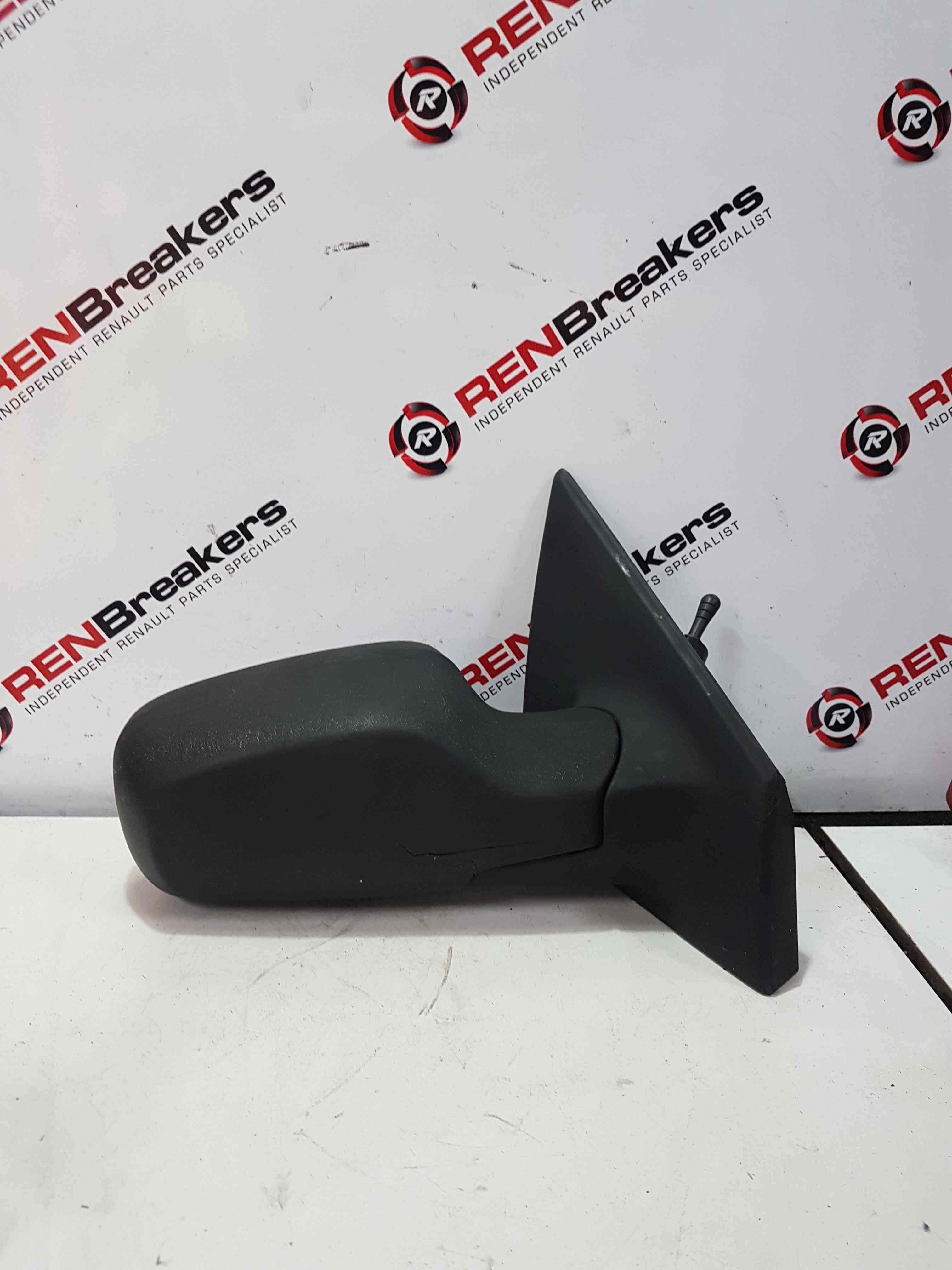 Thumb 8 Renault Clio MK3 2005-2009 Drivers Os Wing Mirror Plain Black Manual Cracked 