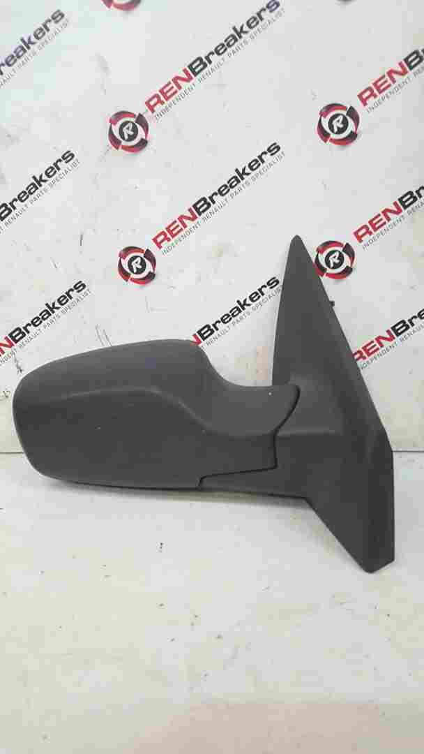 Renault Clio MK3 2005-2009 Drivers Os Wing Mirror Plain Black No Glass
