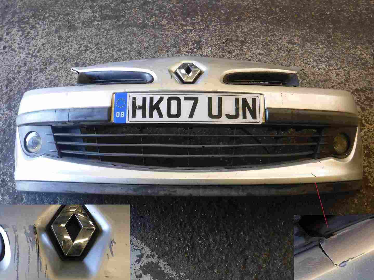Renault Clio MK3 2005-2009 Front Bumper Silver TED69 185