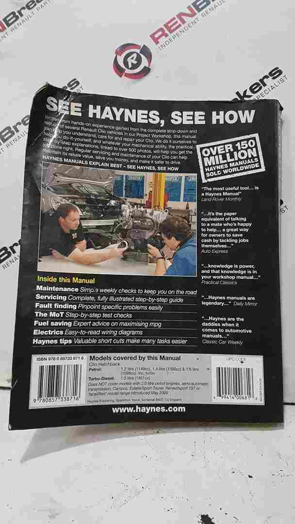 Thumb 5 Renault Clio MK3 2005-2009 Haynes Owners Workshop Manual Petrol AND Diesel P/B