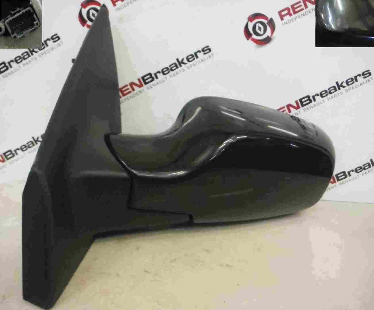 Renault Clio MK3 2005-2009 Passenger NS Wing Mirror Black 676 Folding