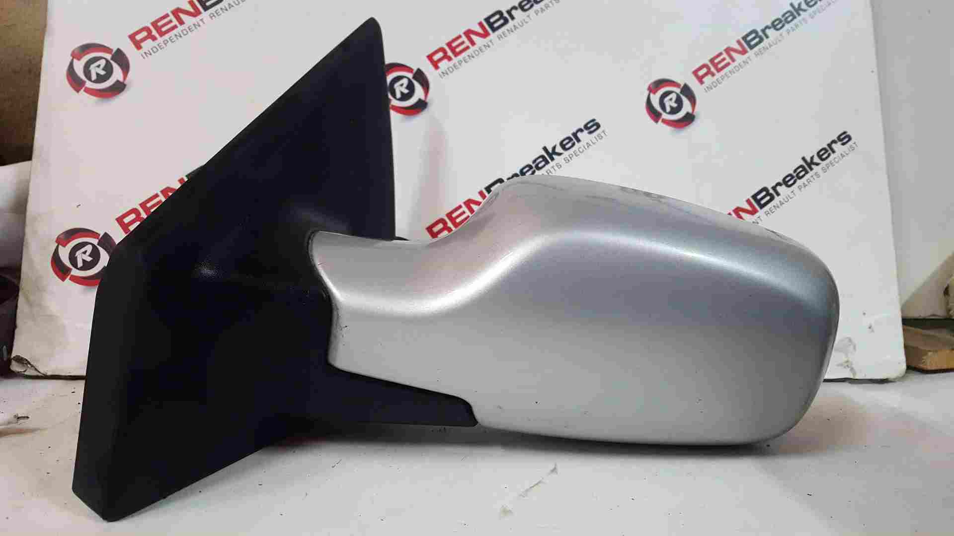 Renault Clio MK3 2005-2009 Passenger Ns Wing Mirror Silver Ted69 Electric Crack