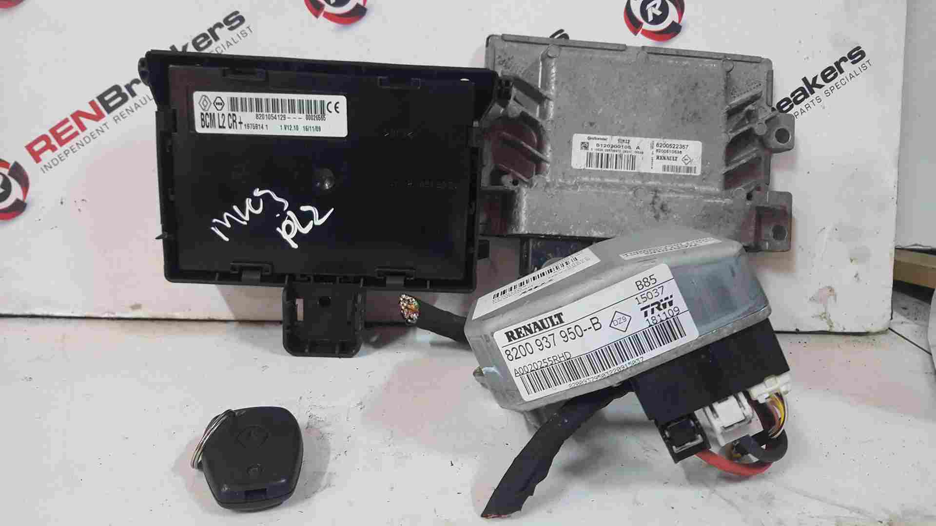 Renault Clio MK3 2005-2012 1.2 16V ECU Set UCH Bcm Steering ECU + KEY Fob
