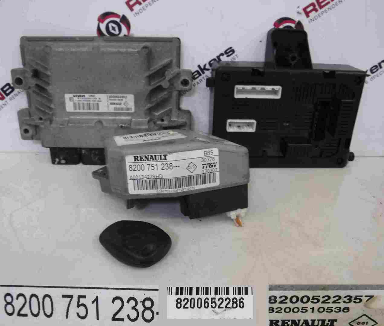 Renault Clio MK3 2005-2012 1.2 16v ECU SET UCH BCM Immobiliser + Key Fob