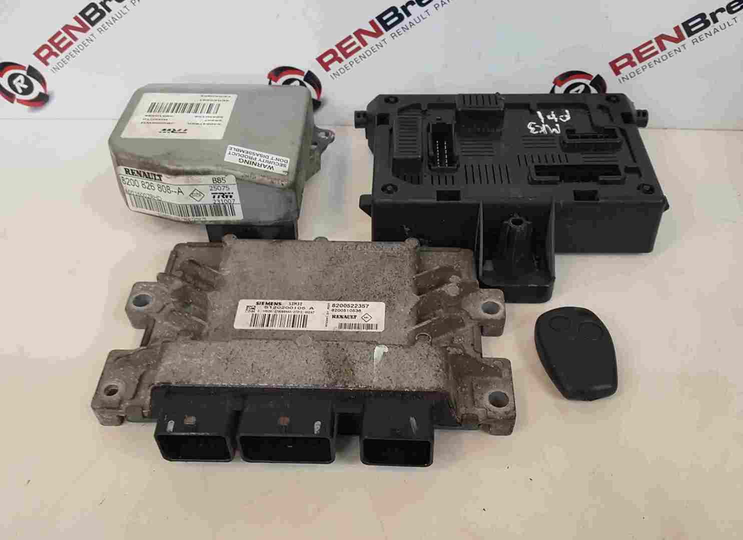 Renault Clio MK3 2005-2012 1.2 16v ECU SET UCH BCM Steering Box + Key Fob