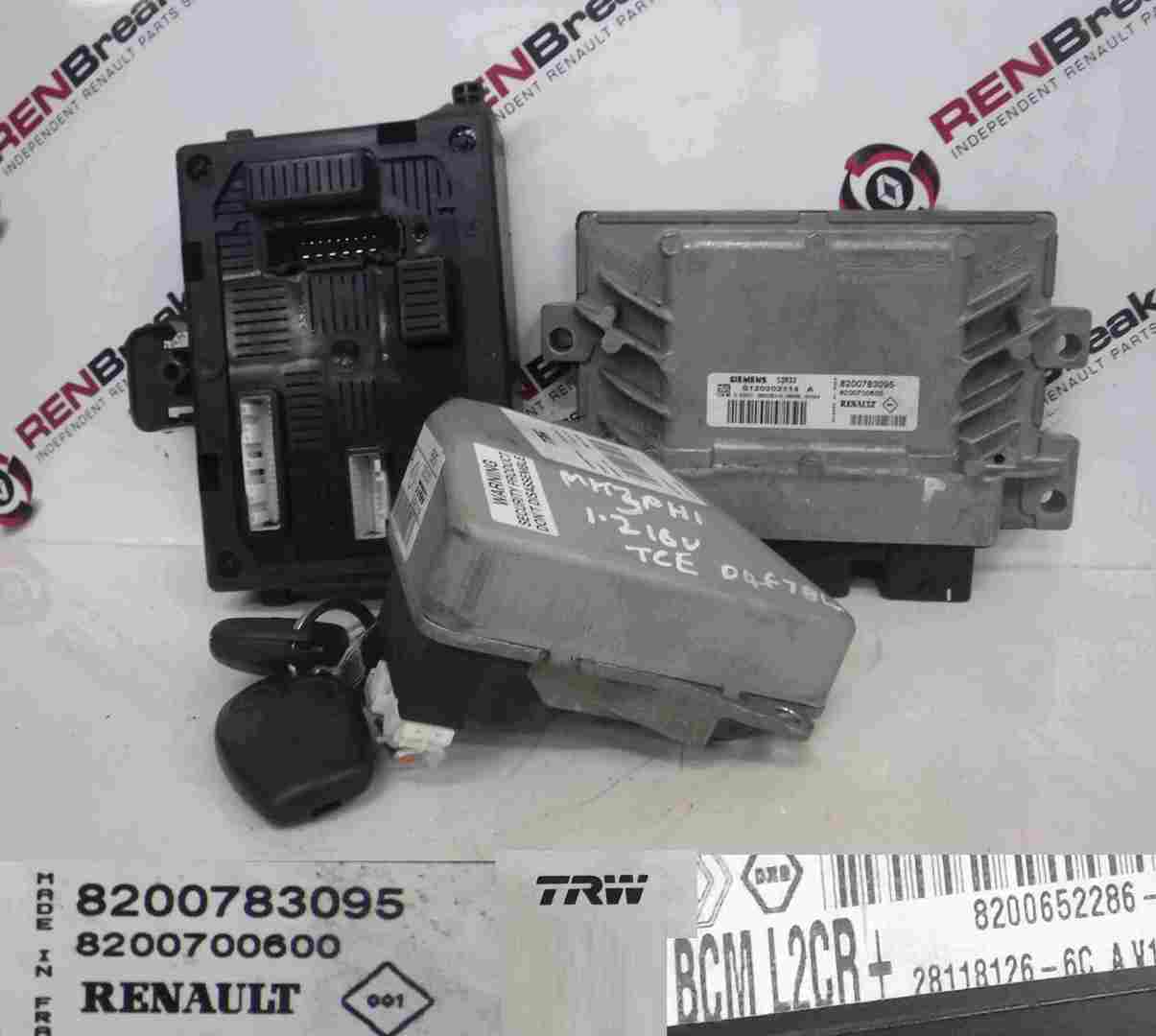 Renault Clio MK3 2005-2012 1.2 16v tCe ECU SET UCH BCM Immobiliser + 2 Key Fobs
