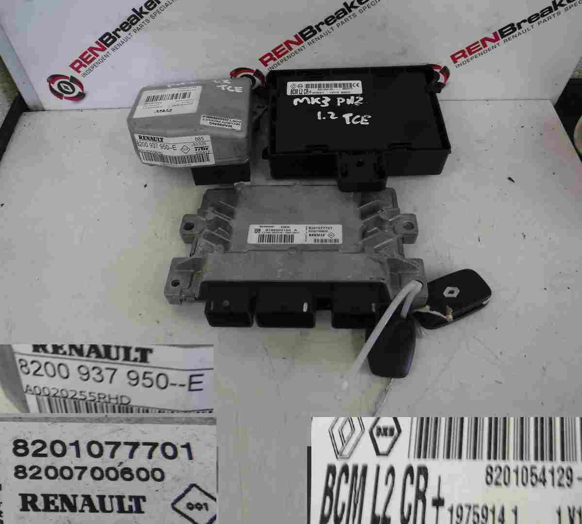 Renault Clio MK3 2005-2012 1.2 Turbo TCE ECU SET UCH BCM Steering ECU + 2 Keys