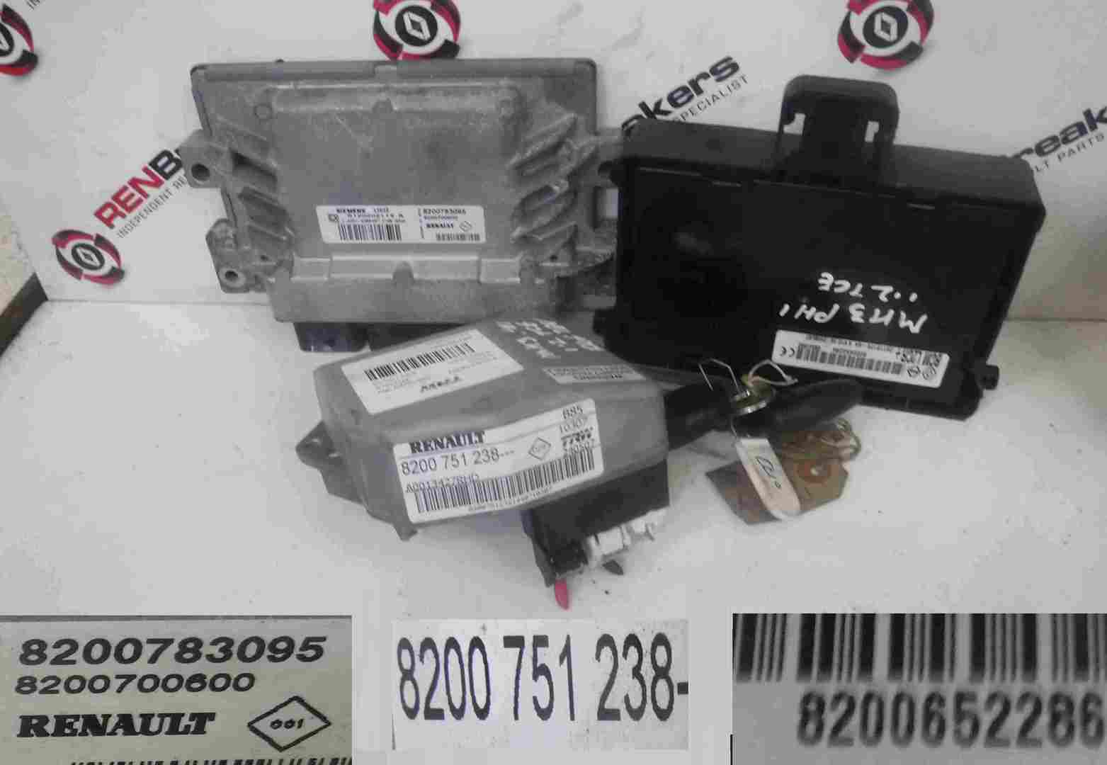 Renault Clio MK3 2005-2012 1.2 tCe Turbo ECU SET UCH Steering ECU + 2 Key Fobs