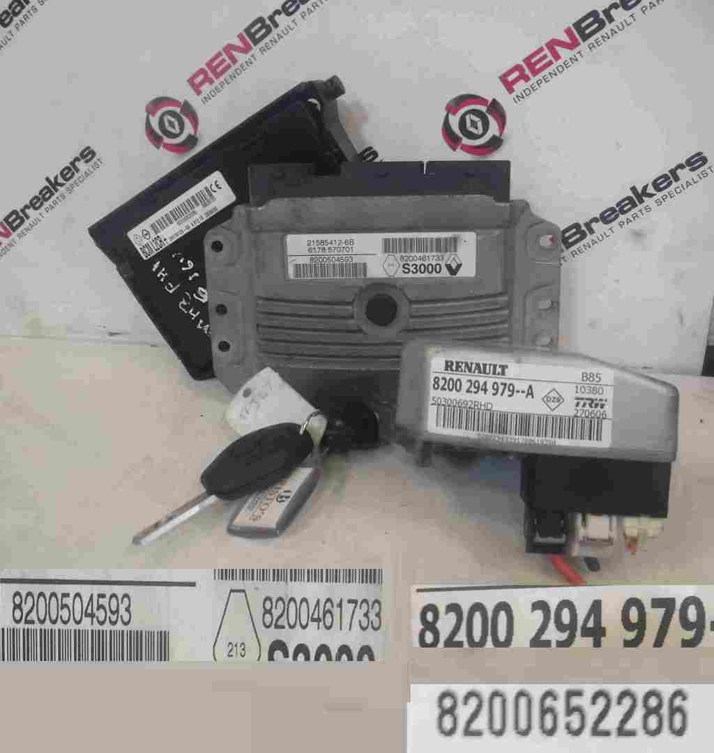 Renault Clio MK3 2005-2012 1.4 1.6 16v ECU SET UCH BCM Steering Ecu + 2 Key Fobs