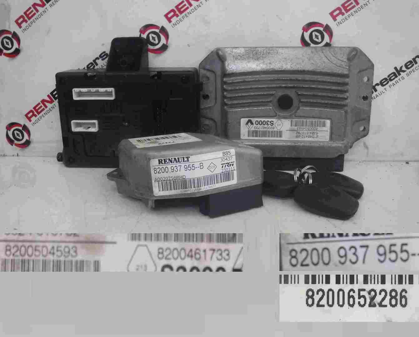 Renault Clio MK3 2005-2012 1.4 16v ECU SET UCH BCM Steering + 3 Key Fobs