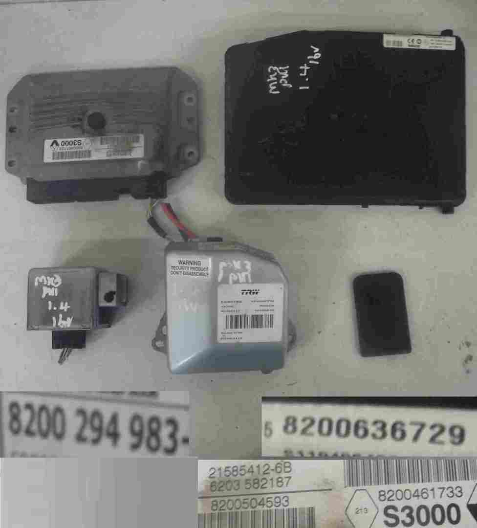Renault Clio MK3 2005-2012 1.4 16v ECU SET UCH BCM Steering ECU + Key Card
