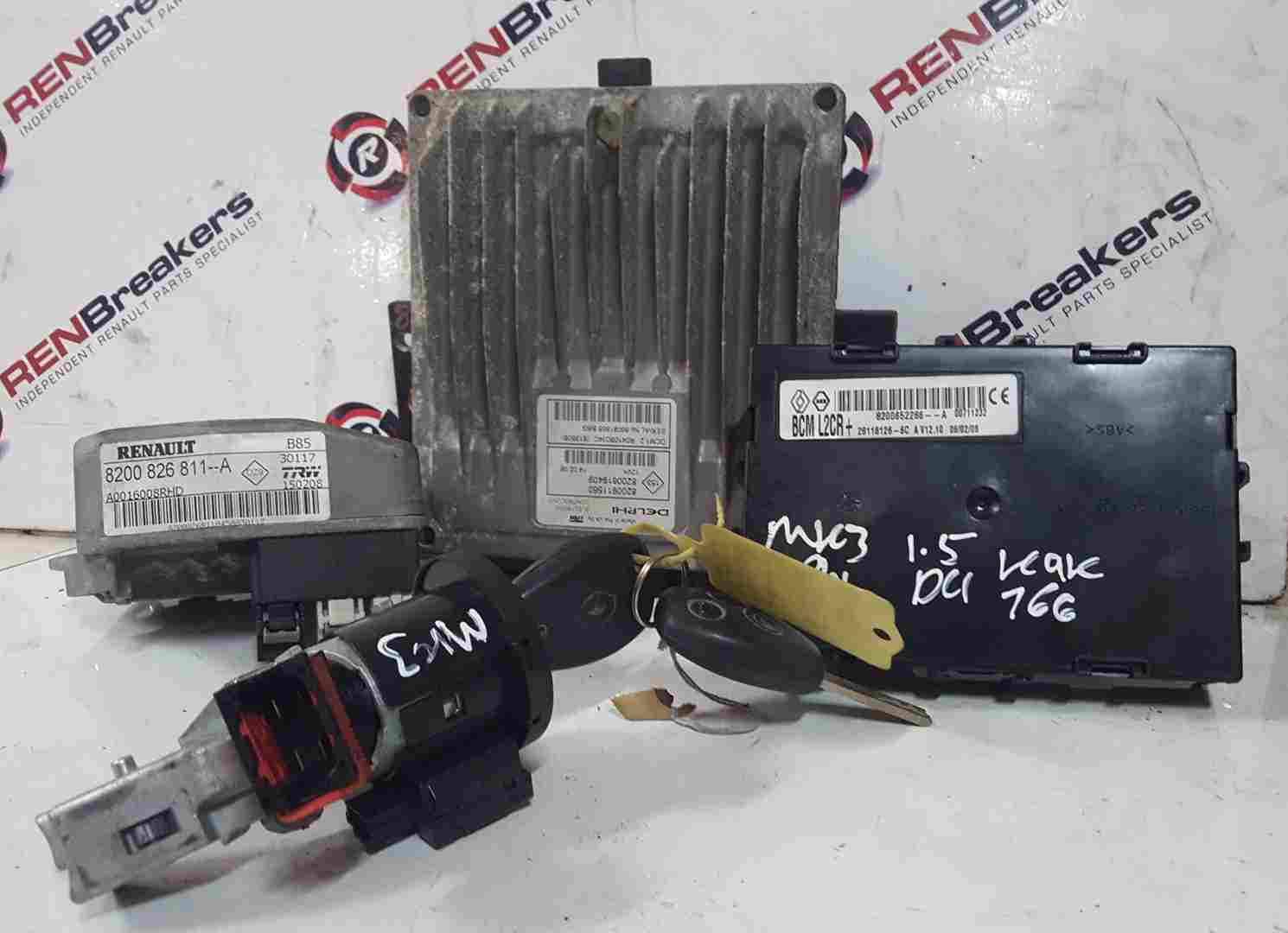 Renault Clio MK3 2005-2012 1.5 DCI Ecu SET Uch BCM Steering + 2 KEY Fobs