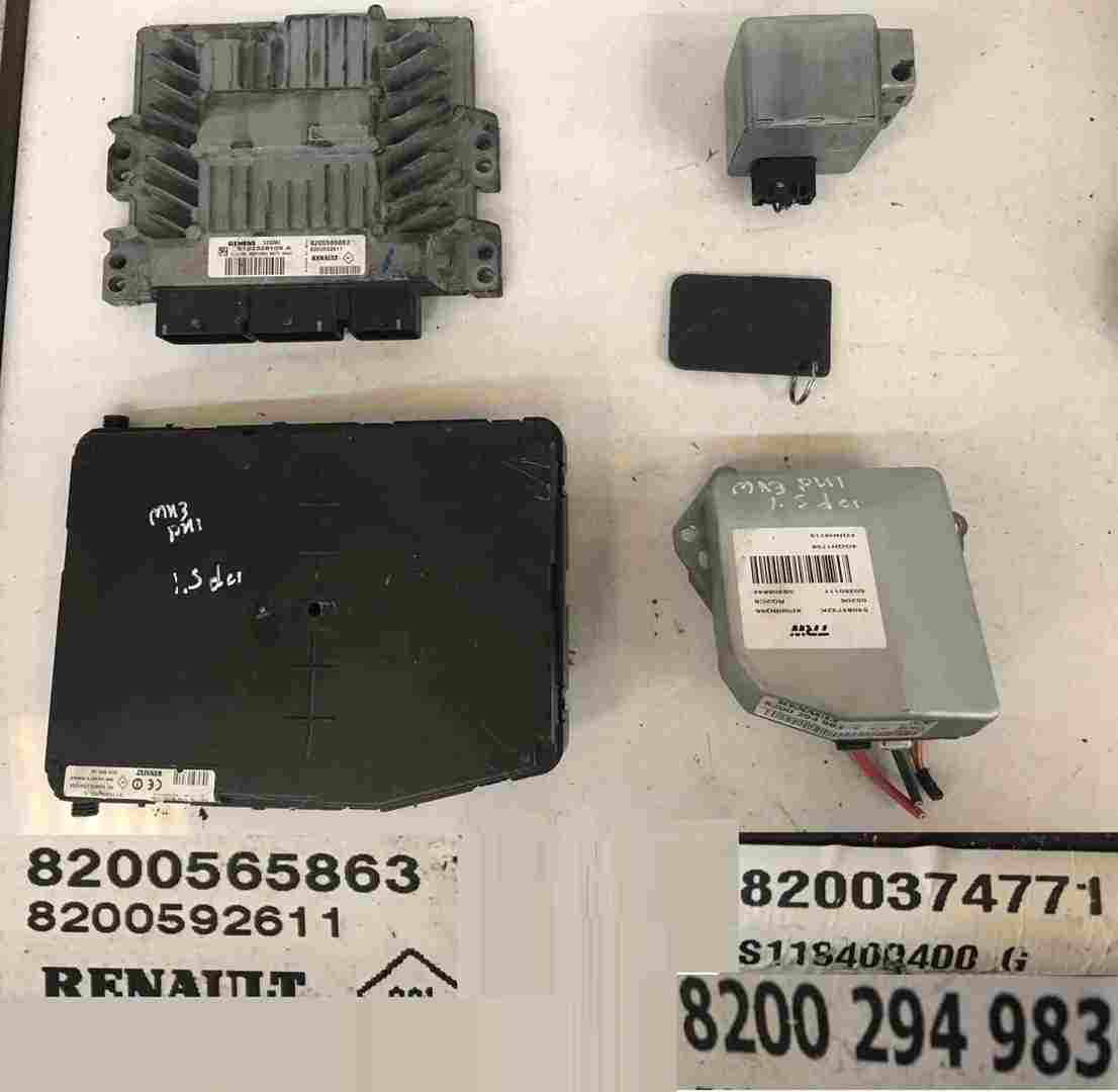 Renault Clio MK3 2005-2012 1.5 DCi ECU SET UCH BCM Steering ECU   Key Card