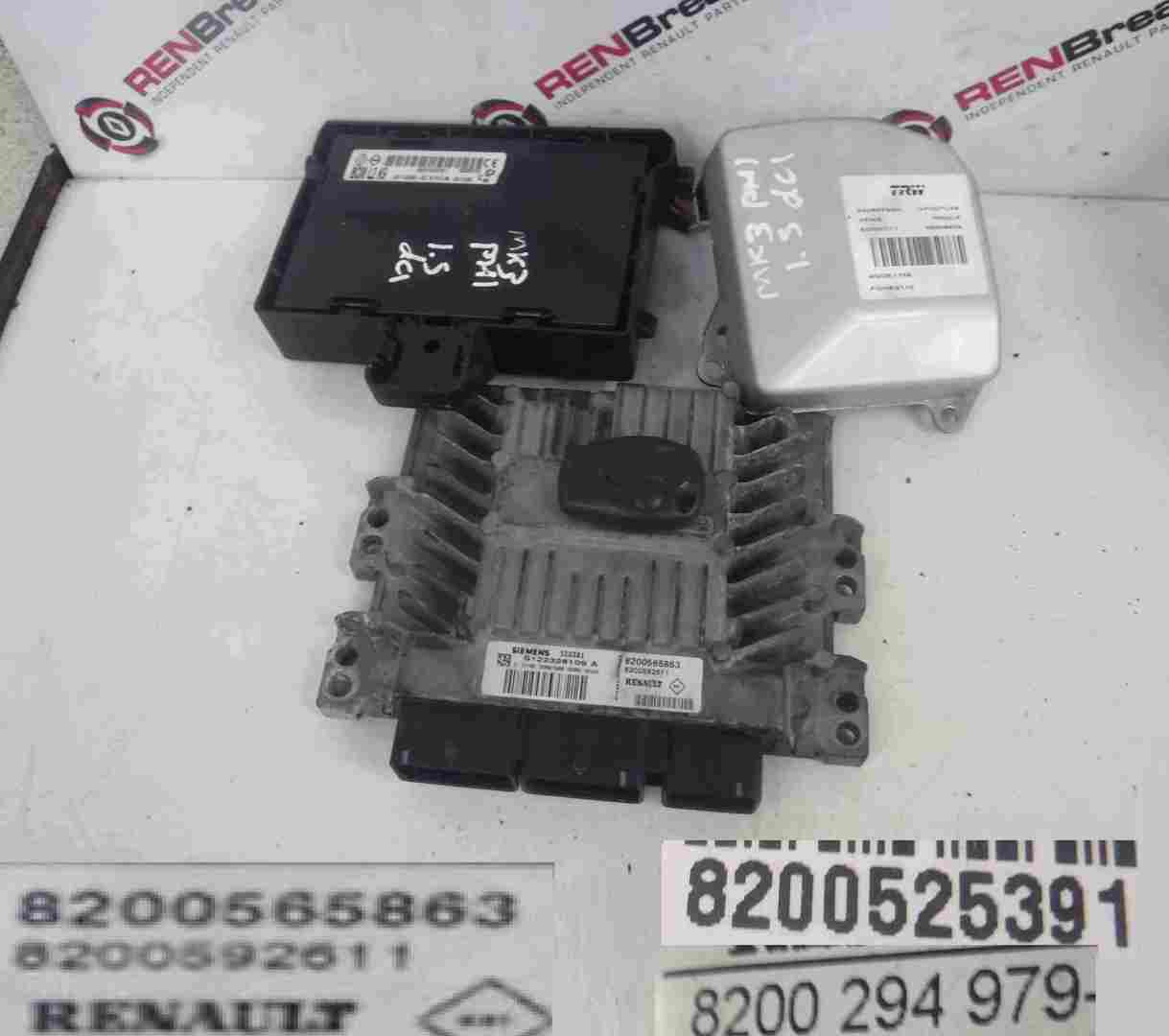 Renault Clio MK3 2005-2012 1.5 dCi ECU SET UCH BCM Steering + Key Fob 8200565863