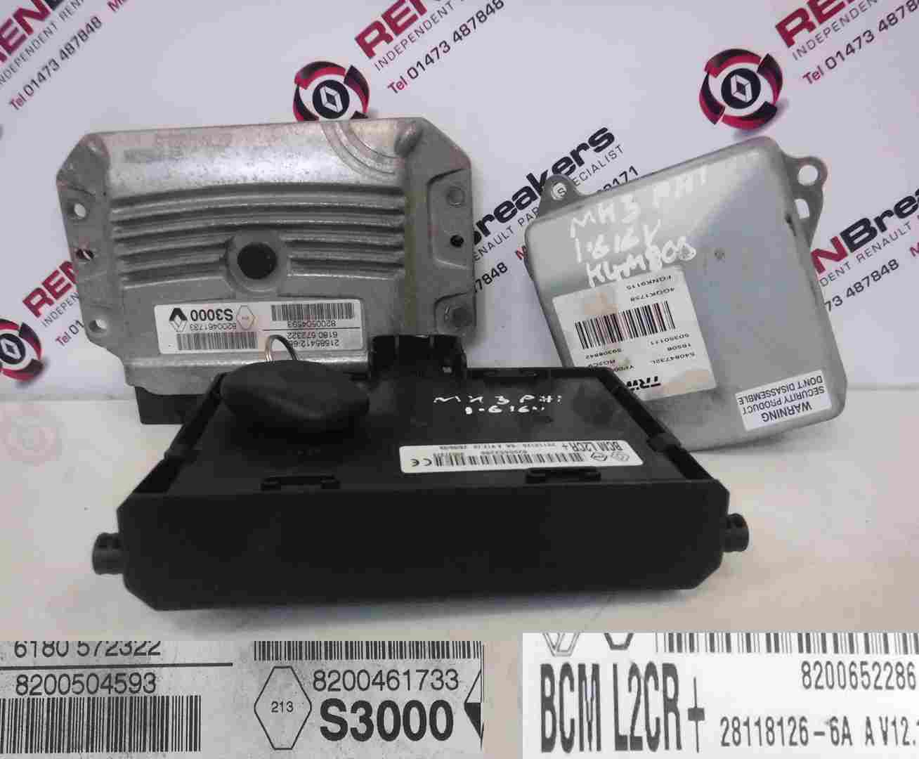 Renault Clio MK3 2005-2012 1.6 16v ECU SET UCH BCM Steering ECU + Key Fob