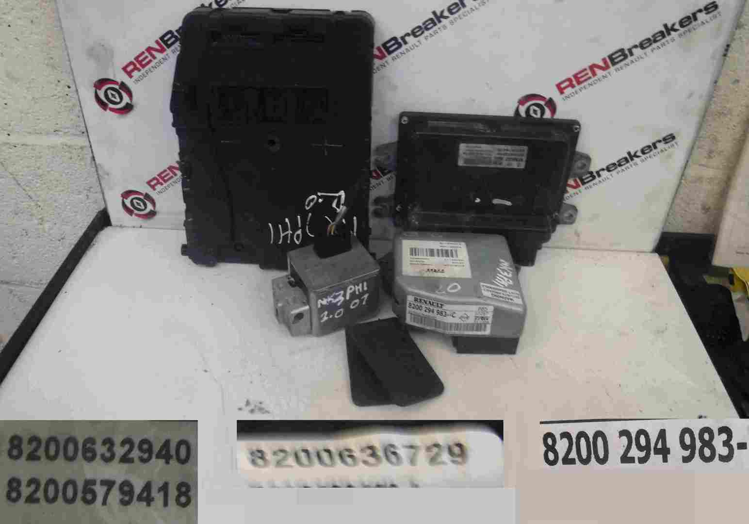 Renault Clio MK3 2005-2012 2.0 16v ECU SET UCH BCM Steering Lock + 2 Key Cards