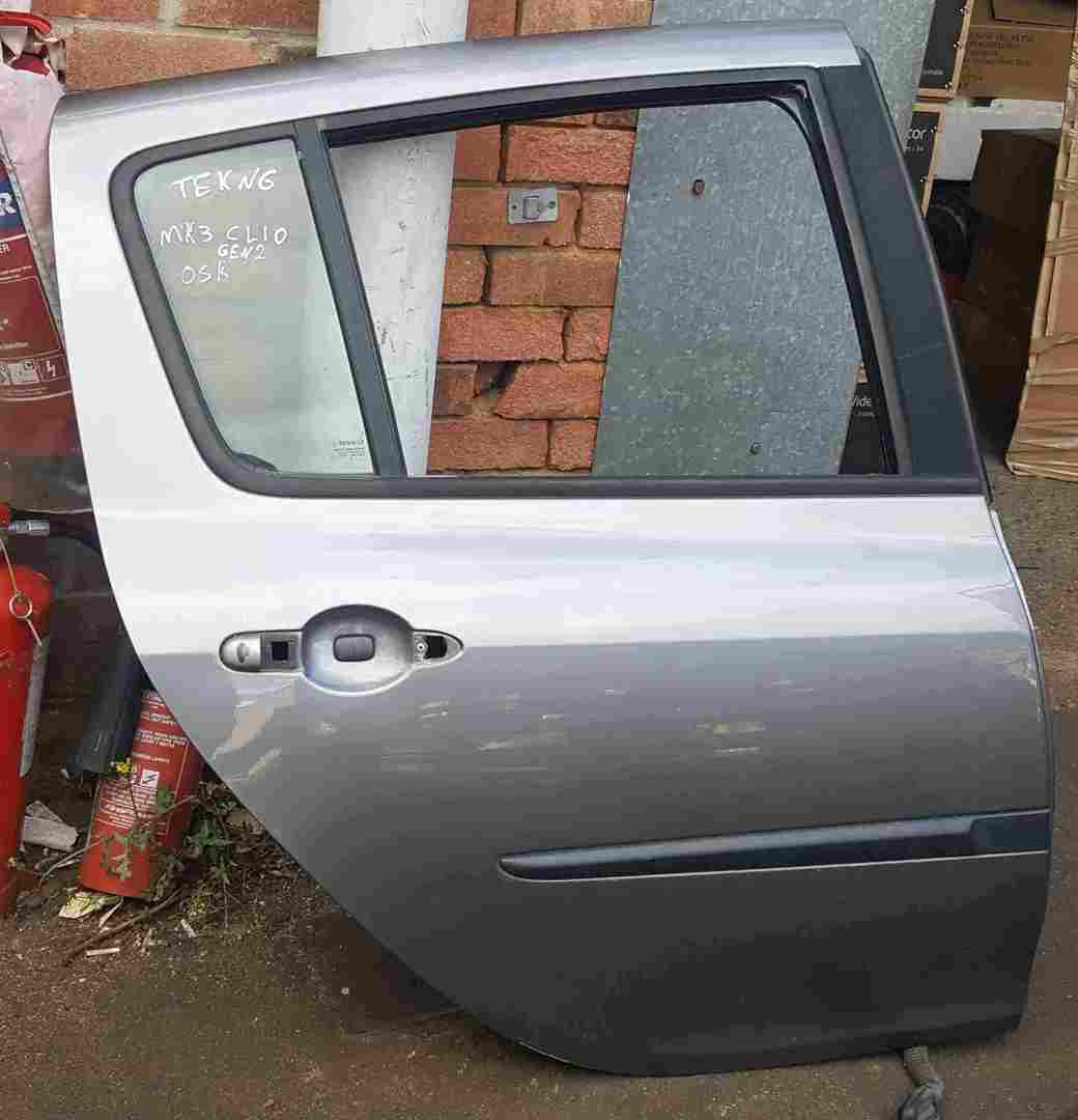 Renault Clio MK3 2005-2012 Drivers OSR Rear Door TEKNG Grey