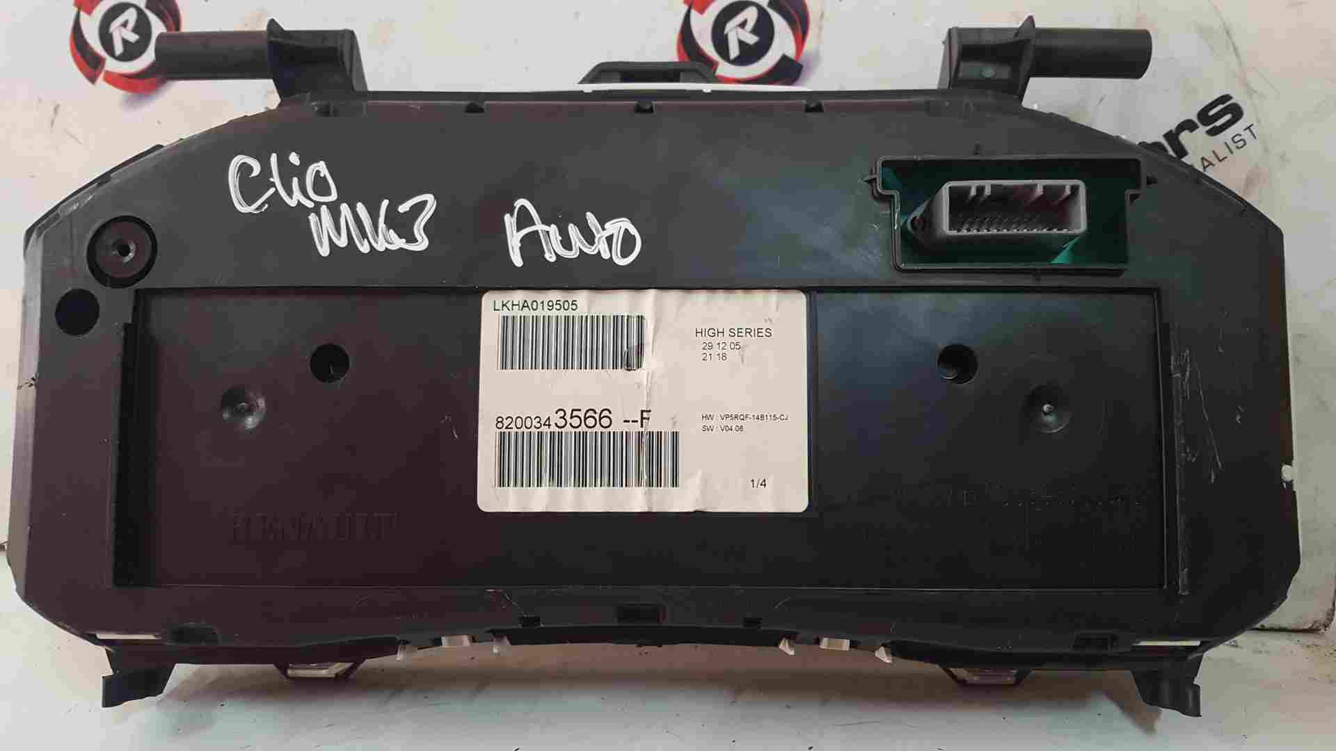 Thumb 3 Renault Clio MK3 2005-2012 Instrument Panel Clocks Dials Gauges Automatic 