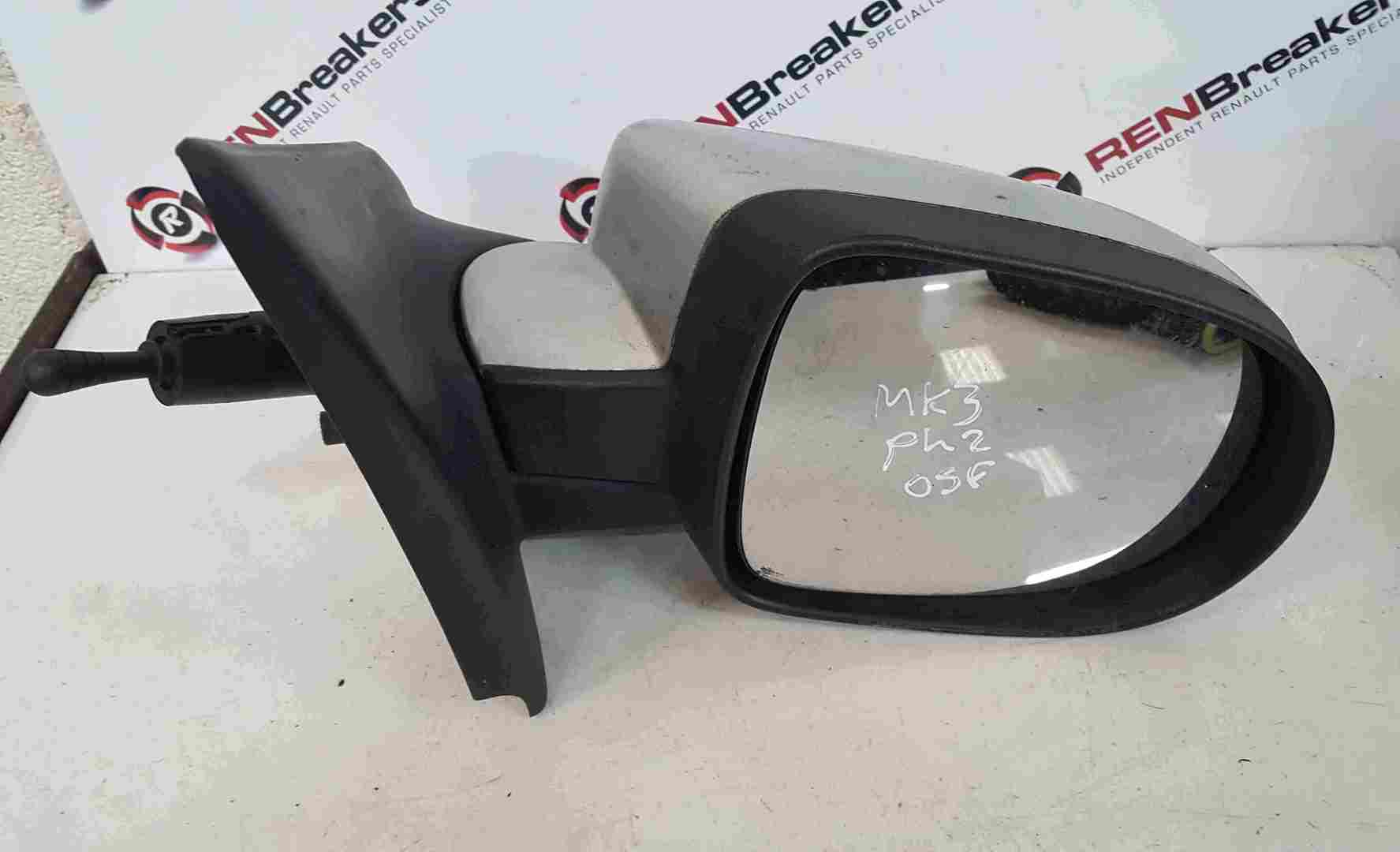 Renault Clio MK3 2009-2012 Drivers OS Wing Mirror Silver Facelift Manual