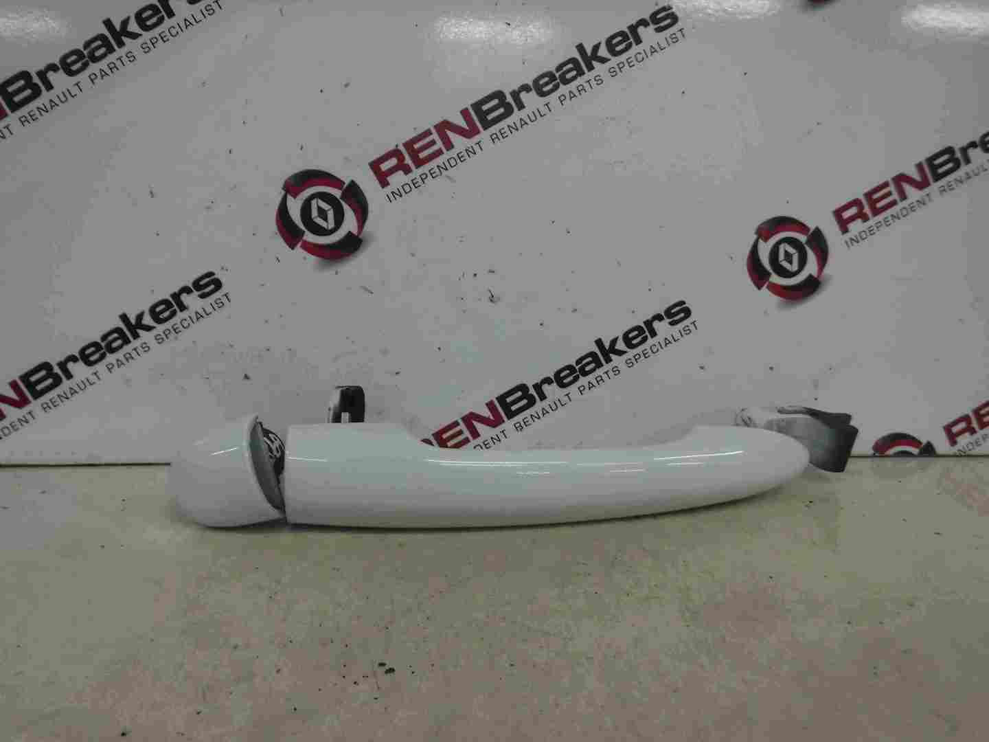 Renault Clio MK3 2009-2012 Drivers OSR Rear Exterior Door Handle White DV369