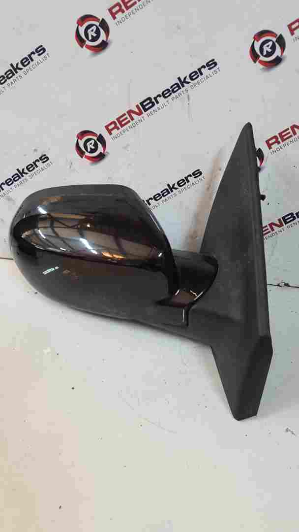 Renault Clio MK3 2009-2012 Drivers Os Wing Mirror Black 676 Electric