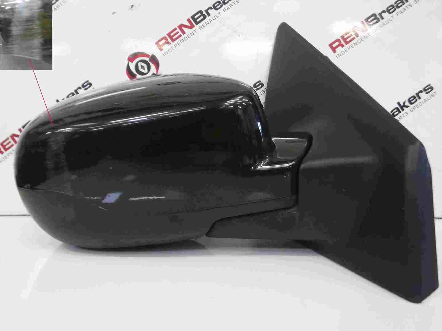 Renault Clio MK3 2009-2012 Drivers Os Wing Mirror Black Tegne
