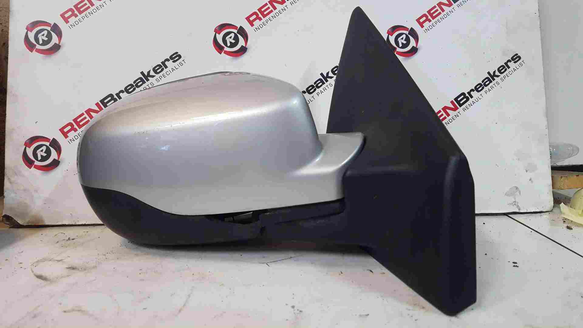Renault Clio MK3 2009-2012 Drivers Os Wing Mirror Silver Ted69 Cracked