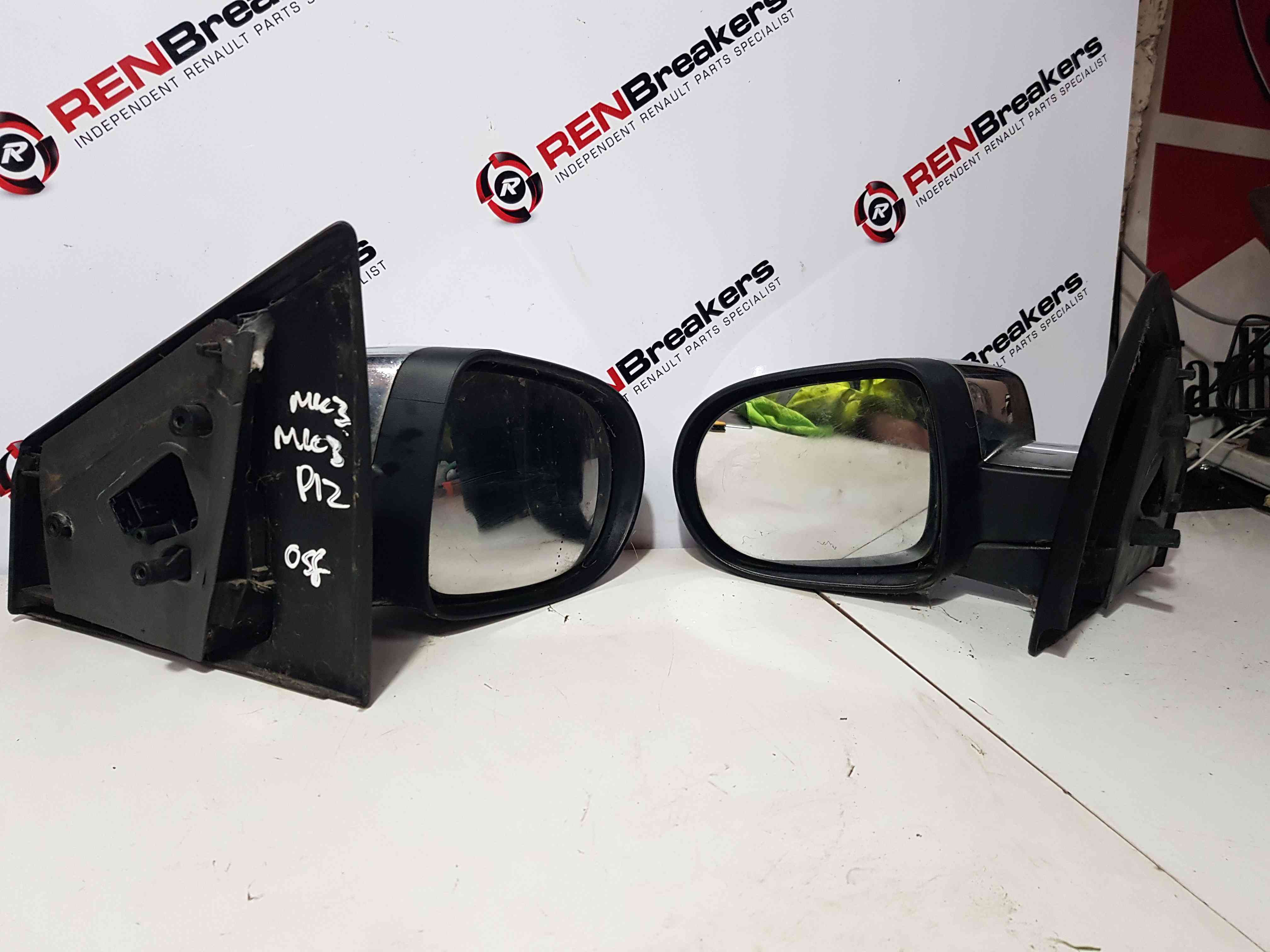 Thumb 7 Renault Clio MK3 2009-2012 Drivers Passenger Os Ns Wing Mirror Silver Chrome 