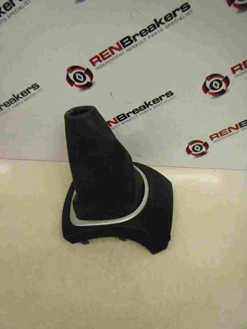 Renault Clio MK3 2009-2012 Gear Stick Gaitor Leather Surround Silver Trim