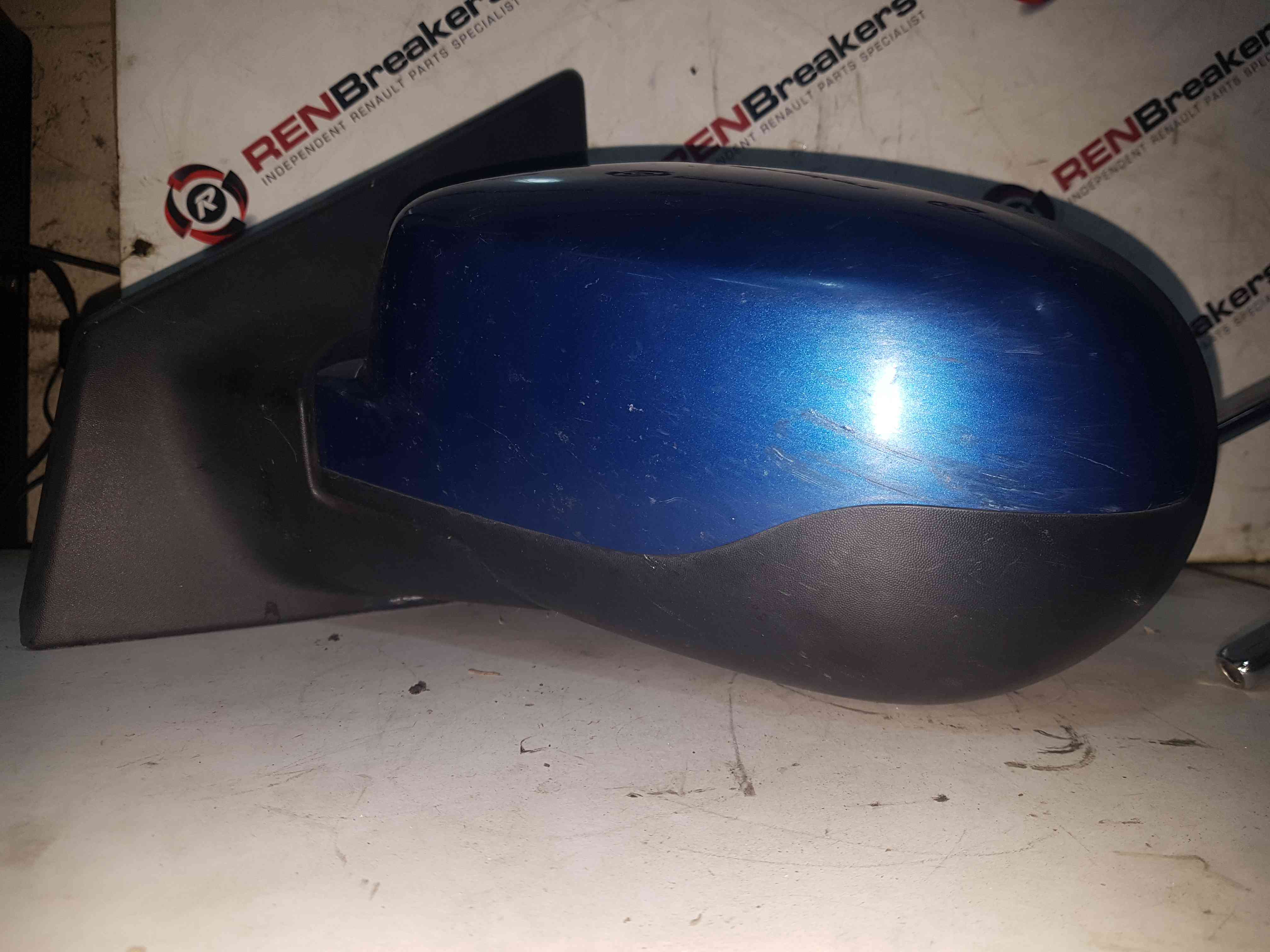Renault Clio MK3 2009-2012 Passenger Ns Wing Mirror Blue Terna Scratches