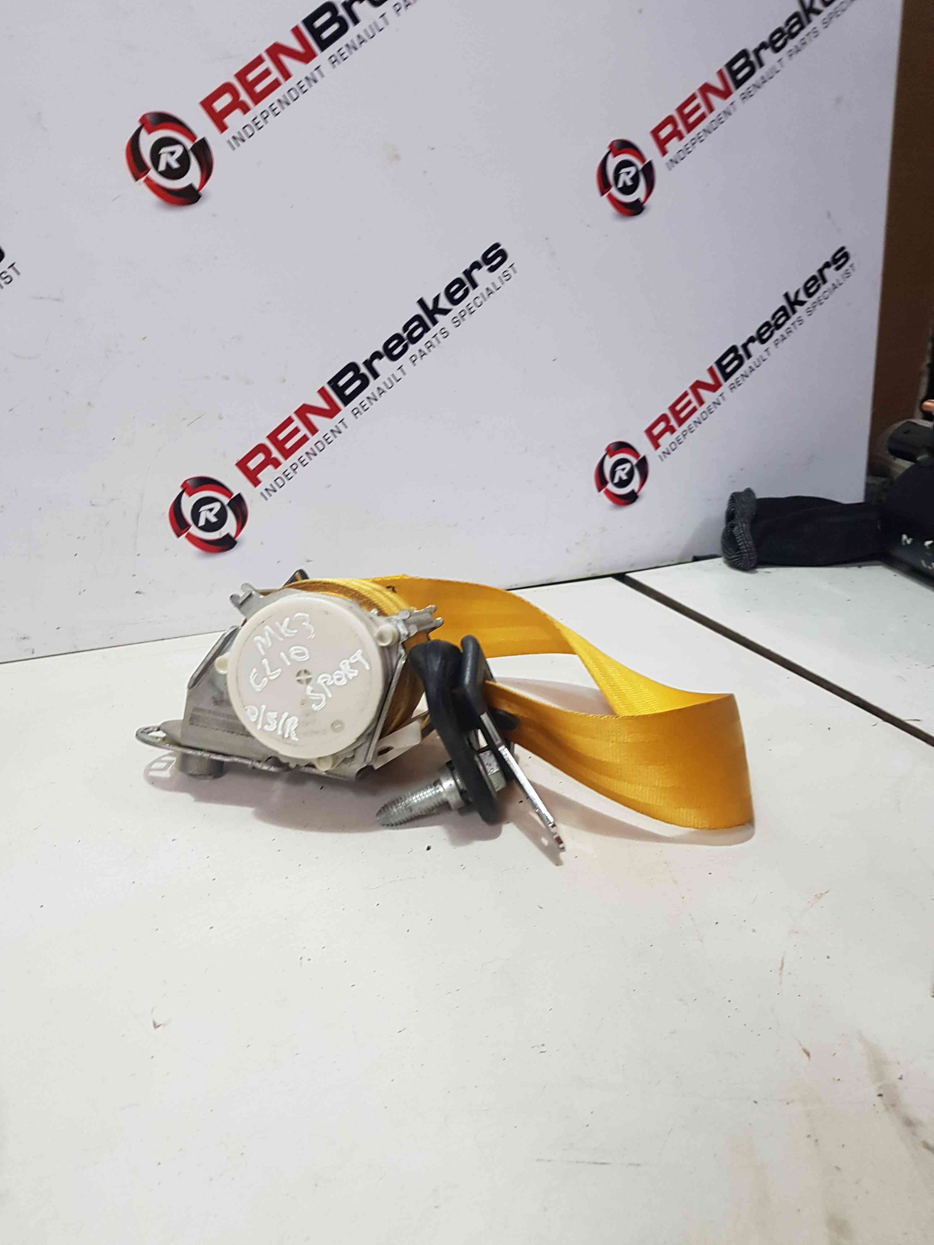 Thumb 5 Renault Clio MK3 Sport MK3 2009-2012 OSR Drivers Rear Seat Belt Yellow