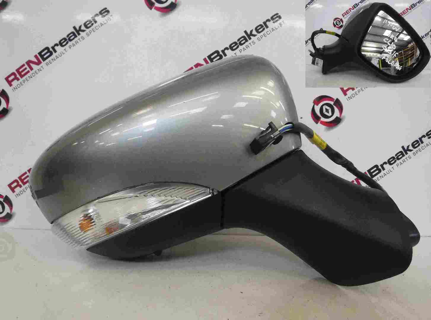 Renault Clio MK4 2013-2019 Drivers OS Wing Mirror Grey 11 Pin Folding