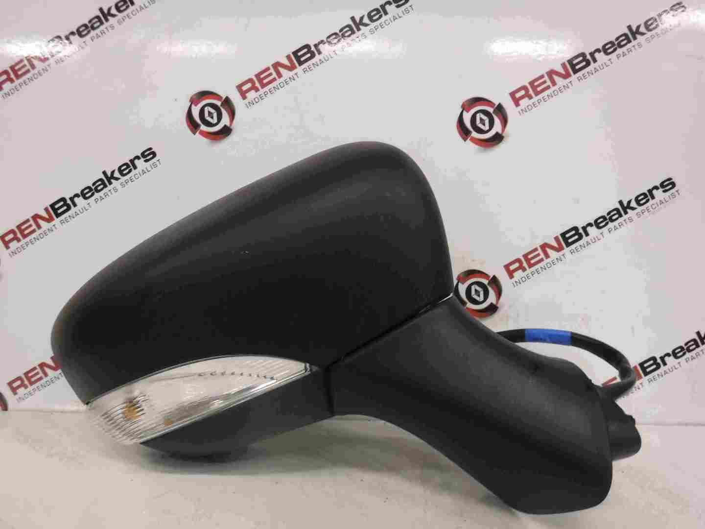 Renault Clio MK4 2013-2019 Drivers OS Wing Mirror Plain Black Electric