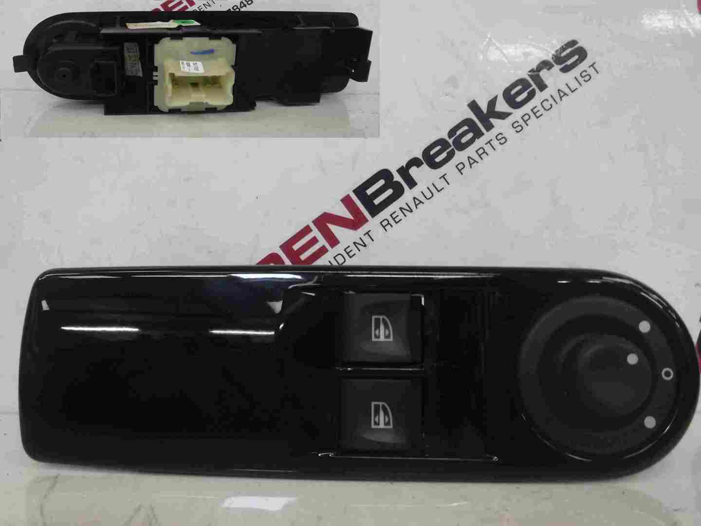 Renault Clio MK4 2013-2019 Drivers OSF Front Window Switch + Panel Chrome Black