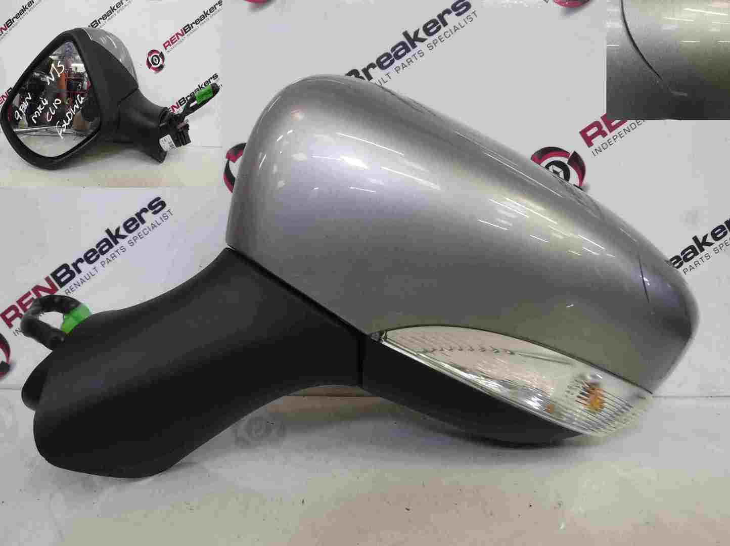 Renault Clio MK4 2013-2019 Passenger NS Wing Mirror Grey 9 Pin Folding
