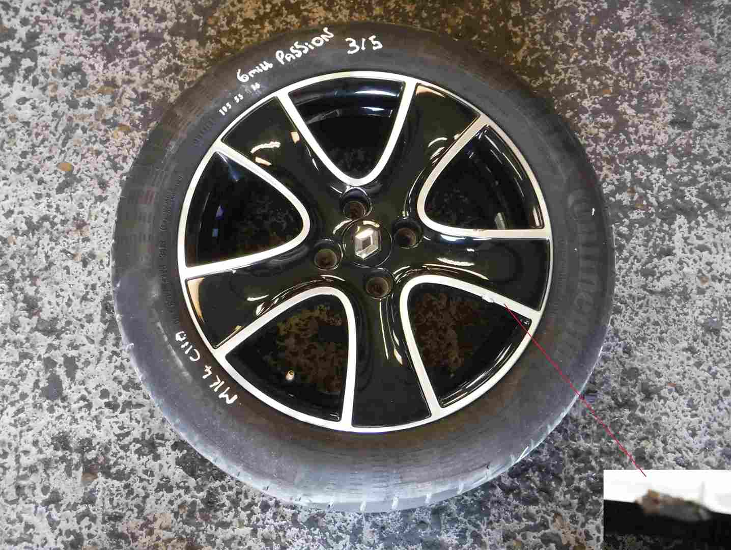 Renault Clio MK4 2013-2019 Passion Alloy Wheel Chrome Black + Tyre 195 55 16 6mm