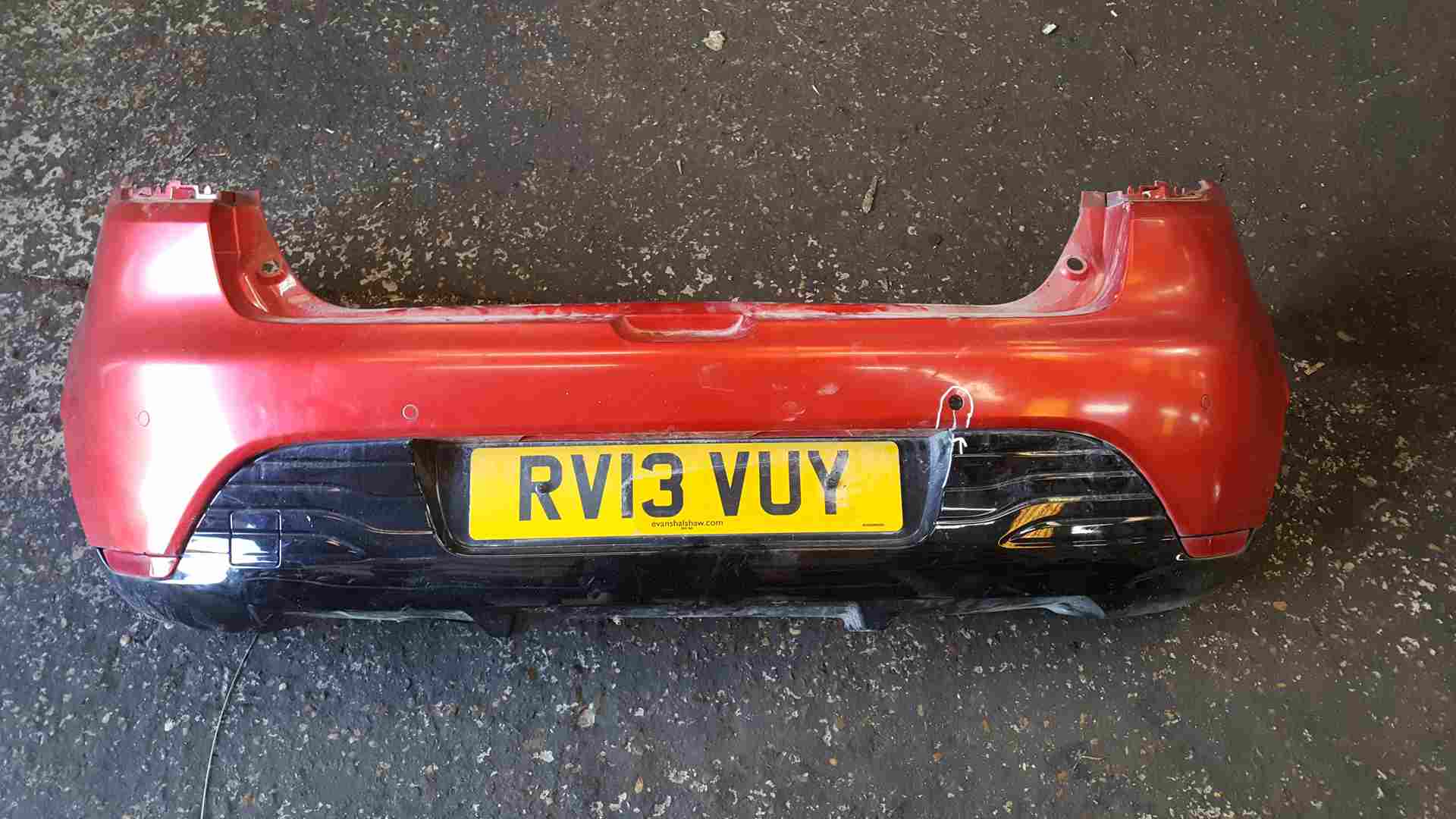 Renault Clio MK4 2013-2019 Rear Bumper RED Tennp + Reversing Sensors see photos
